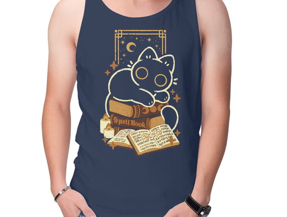 Cute Black Cat On Spellbooks