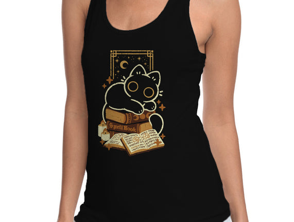 Cute Black Cat On Spellbooks