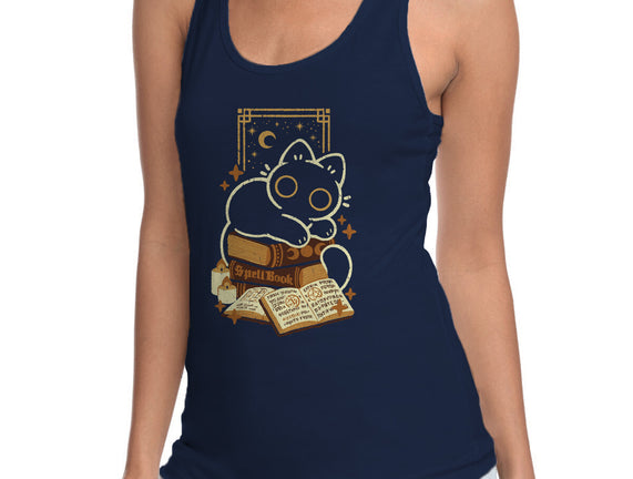 Cute Black Cat On Spellbooks