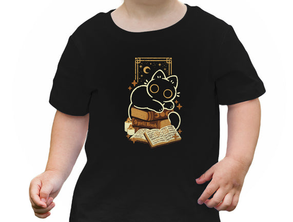 Cute Black Cat On Spellbooks