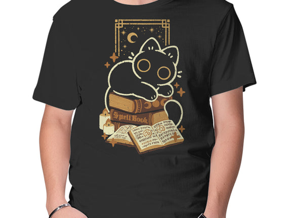 Cute Black Cat On Spellbooks