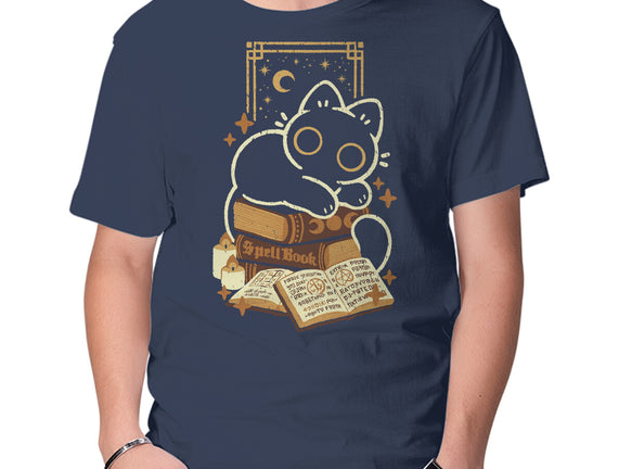 Cute Black Cat On Spellbooks