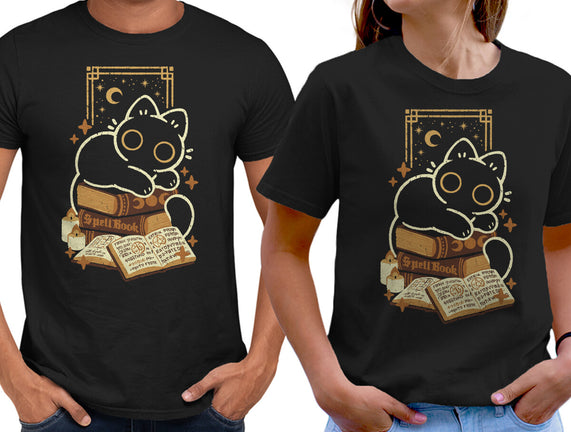 Cute Black Cat On Spellbooks