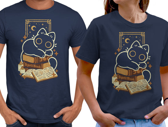 Cute Black Cat On Spellbooks