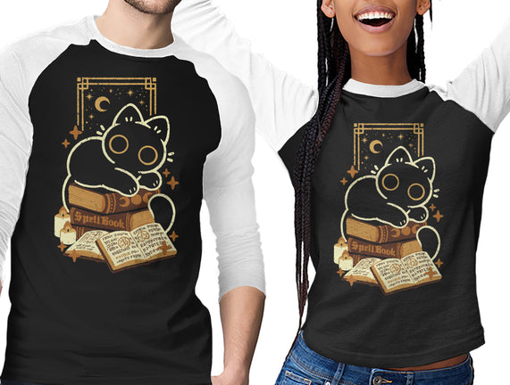 Cute Black Cat On Spellbooks