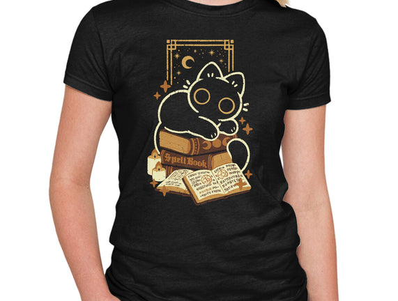 Cute Black Cat On Spellbooks