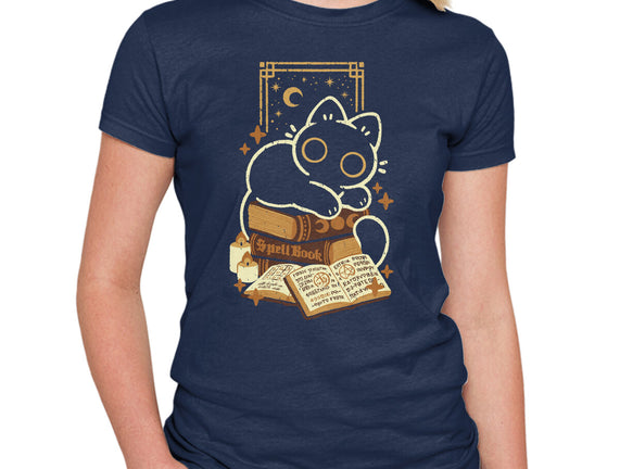 Cute Black Cat On Spellbooks