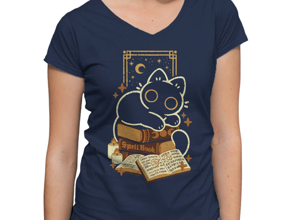 Cute Black Cat On Spellbooks