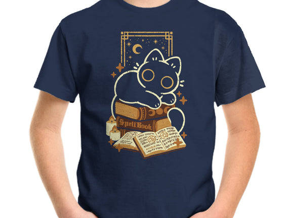 Cute Black Cat On Spellbooks