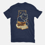 Cute Black Cat On Spellbooks-Mens-Basic-Tee-xMorfina