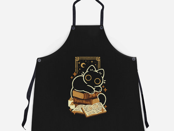 Cute Black Cat On Spellbooks
