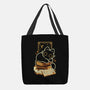 Cute Black Cat On Spellbooks-None-Basic Tote-Bag-xMorfina