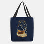 Cute Black Cat On Spellbooks-None-Basic Tote-Bag-xMorfina