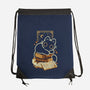 Cute Black Cat On Spellbooks-None-Drawstring-Bag-xMorfina