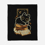 Cute Black Cat On Spellbooks-None-Fleece-Blanket-xMorfina