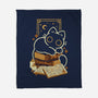 Cute Black Cat On Spellbooks-None-Fleece-Blanket-xMorfina