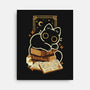 Cute Black Cat On Spellbooks-None-Stretched-Canvas-xMorfina