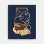 Cute Black Cat On Spellbooks-None-Stretched-Canvas-xMorfina