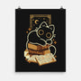 Cute Black Cat On Spellbooks-None-Matte-Poster-xMorfina