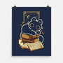 Cute Black Cat On Spellbooks-None-Matte-Poster-xMorfina
