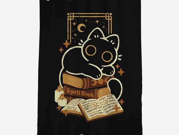 Cute Black Cat On Spellbooks