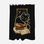 Cute Black Cat On Spellbooks-None-Polyester-Shower Curtain-xMorfina