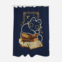 Cute Black Cat On Spellbooks-None-Polyester-Shower Curtain-xMorfina