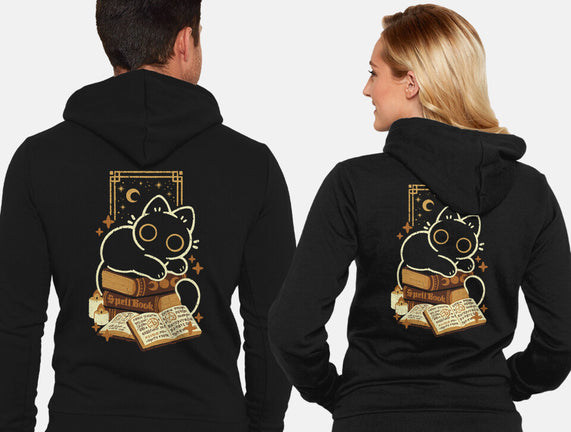 Cute Black Cat On Spellbooks