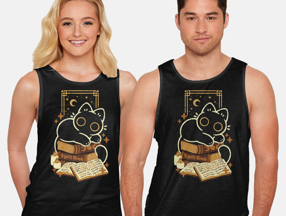 Cute Black Cat On Spellbooks