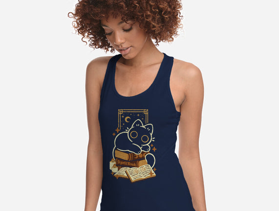 Cute Black Cat On Spellbooks