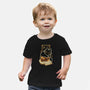 Cute Black Cat On Spellbooks-Baby-Basic-Tee-xMorfina