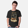 Cute Black Cat On Spellbooks-Mens-Basic-Tee-xMorfina