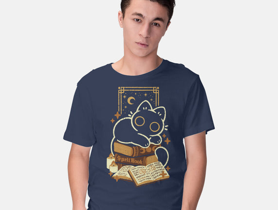 Cute Black Cat On Spellbooks