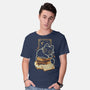 Cute Black Cat On Spellbooks-Mens-Basic-Tee-xMorfina