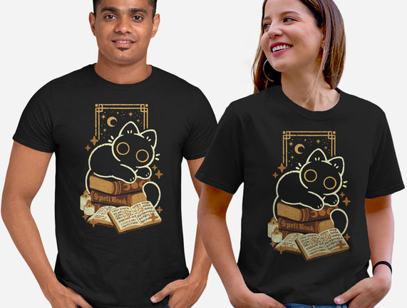 Cute Black Cat On Spellbooks