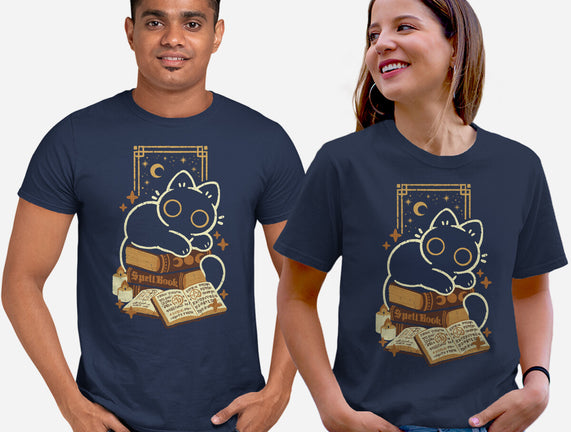 Cute Black Cat On Spellbooks