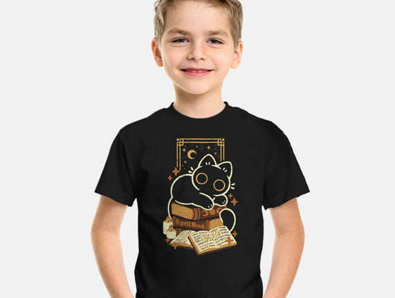 Cute Black Cat On Spellbooks