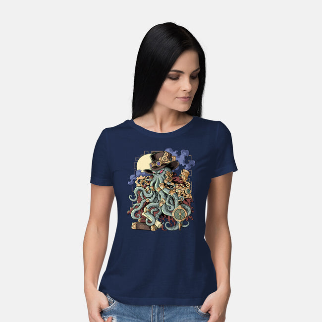 Steamthulhu-Womens-Basic-Tee-fanfabio