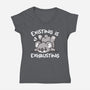 Koala Existing-Womens-V-Neck-Tee-NemiMakeit