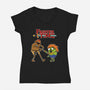 Fighter Time-Womens-V-Neck-Tee-joerawks