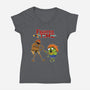 Fighter Time-Womens-V-Neck-Tee-joerawks