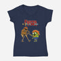 Fighter Time-Womens-V-Neck-Tee-joerawks