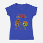 Fighter Time-Womens-V-Neck-Tee-joerawks