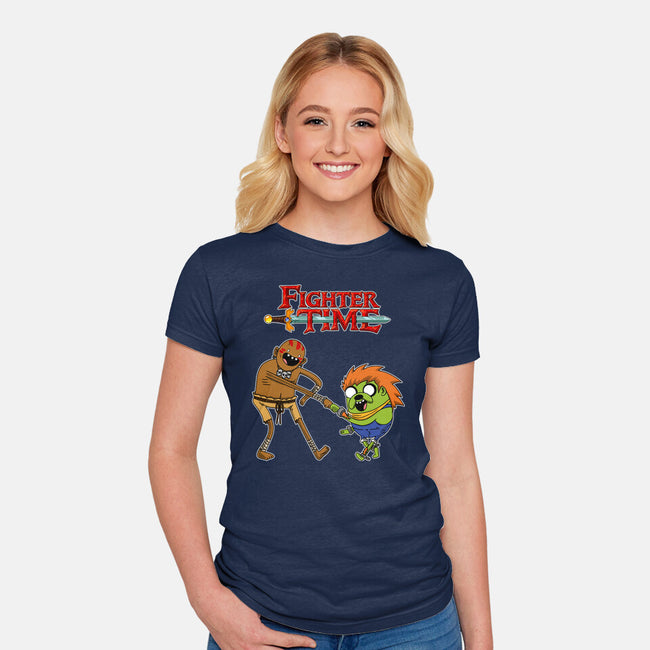 Fighter Time-Womens-Fitted-Tee-joerawks