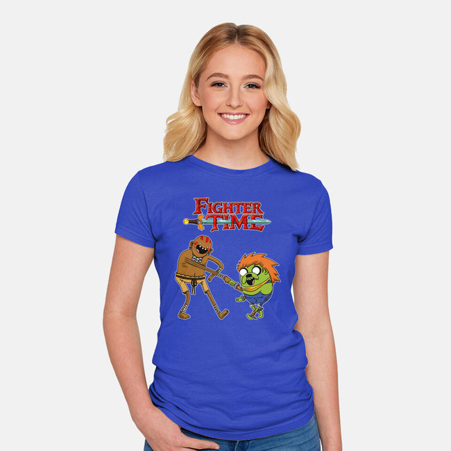 Fighter Time-Womens-Fitted-Tee-joerawks