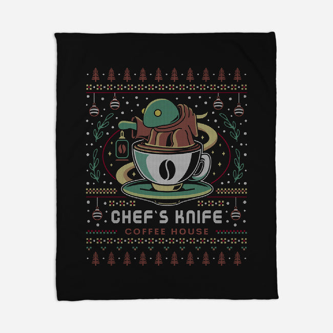 Chefs Knife Coffee Ugly Sweater-None-Fleece-Blanket-LAGELANTEE