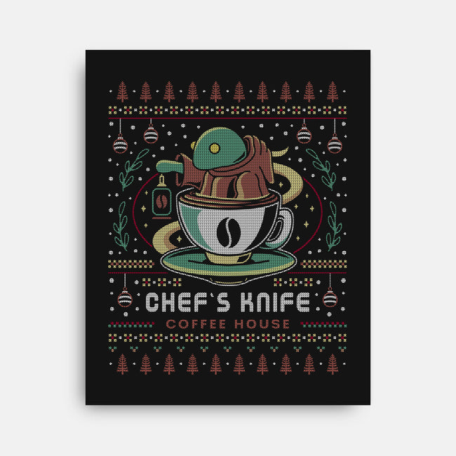 Chefs Knife Coffee Ugly Sweater-None-Stretched-Canvas-LAGELANTEE