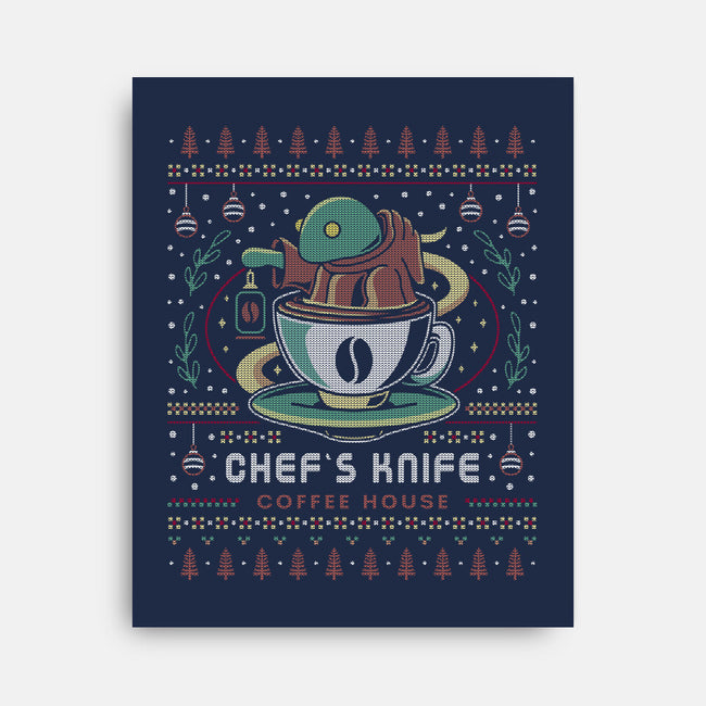 Chefs Knife Coffee Ugly Sweater-None-Stretched-Canvas-LAGELANTEE