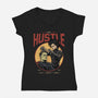 Scissorhands Barbershop-Womens-V-Neck-Tee-alfbocreative