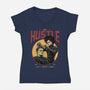 Scissorhands Barbershop-Womens-V-Neck-Tee-alfbocreative